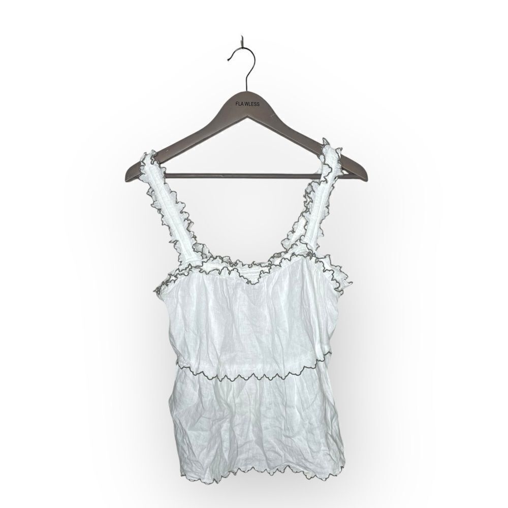 Rebecca Taylor La Vie White Boho Tank Size Large